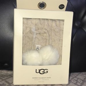 NEW Ugg Pom Poms Rainboot socks
